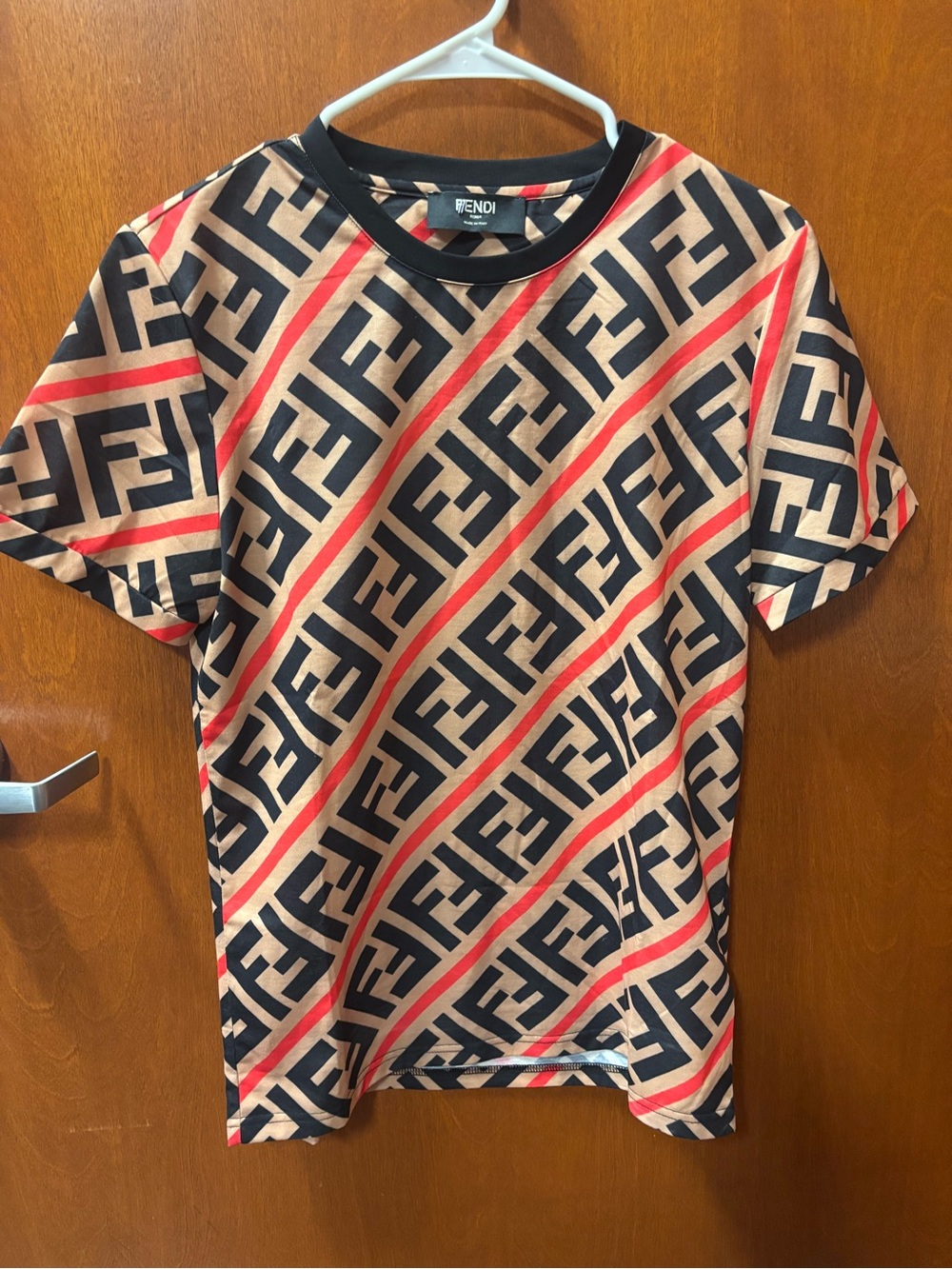 FF logo Beige/Black/Red Logo Short Sleeve Tee